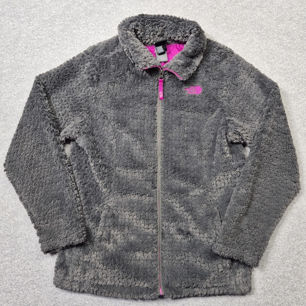 The North Face Girls Laurel Fleece Jacket XL 16 Gray Full Zip Warm Winter Coat